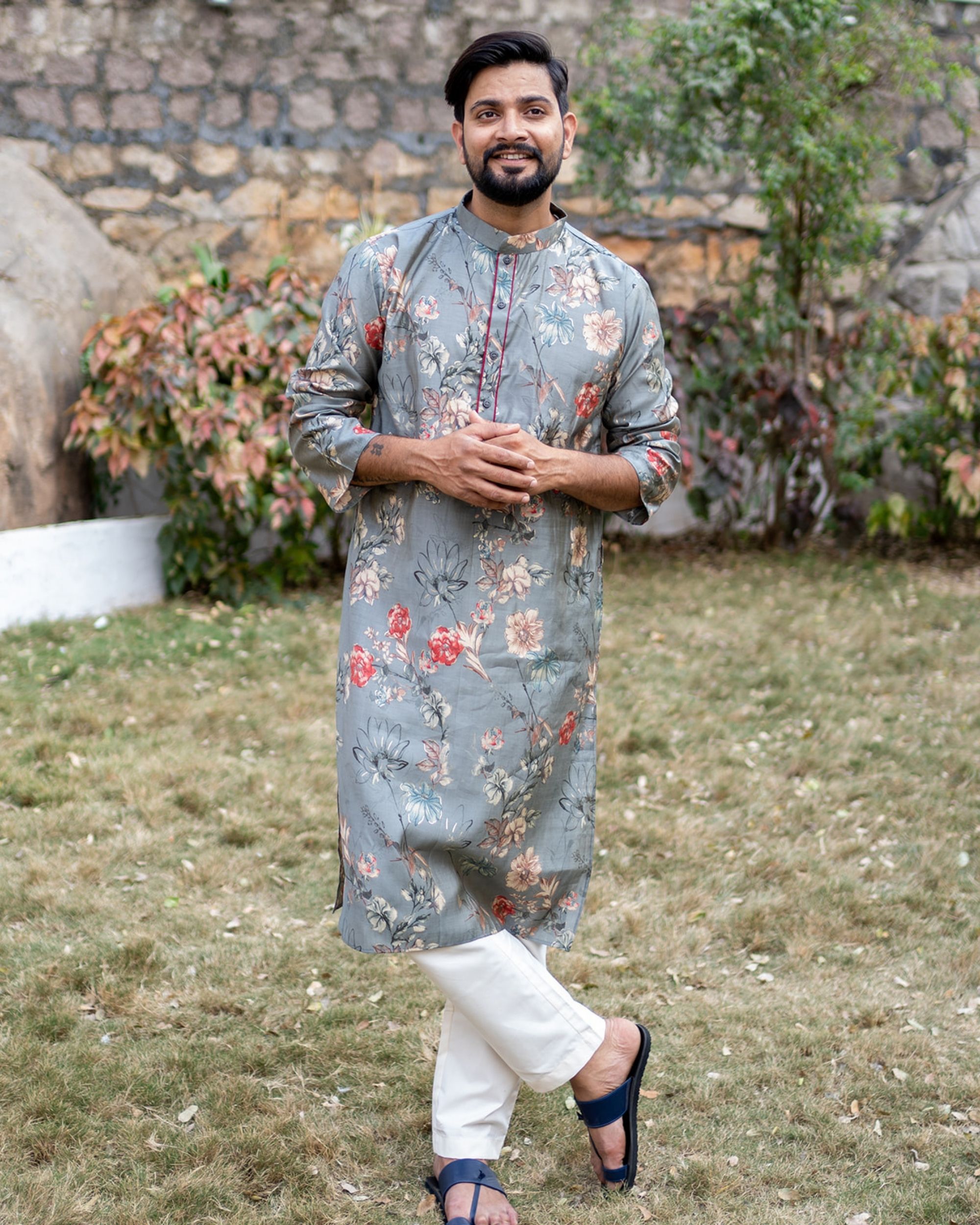 Floral Kurta Raksha Bandhan Outfit Ideas