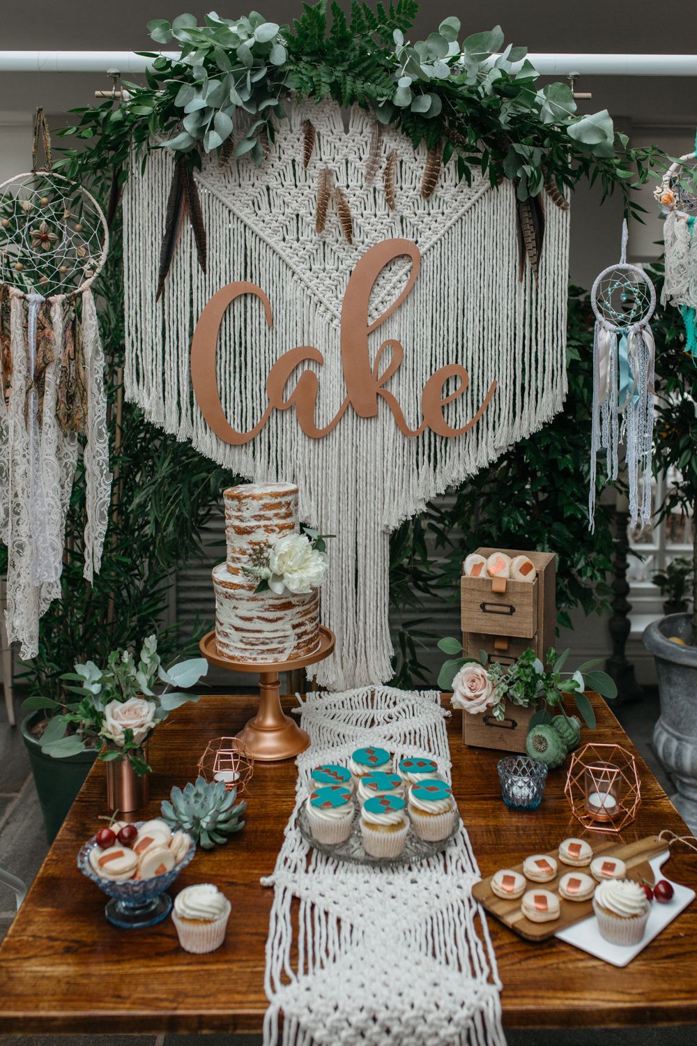 Macrame Accessories Wedding Dessert Table Ideas