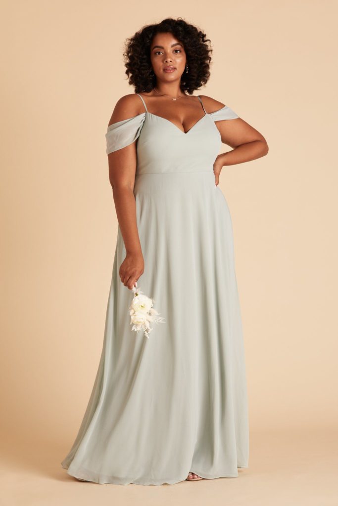 Off-Shoulder Pastel Bridesmaid Dresses