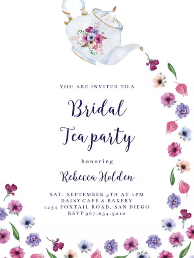 Stylish Invitation Bridal Shower Tea Party Ideas