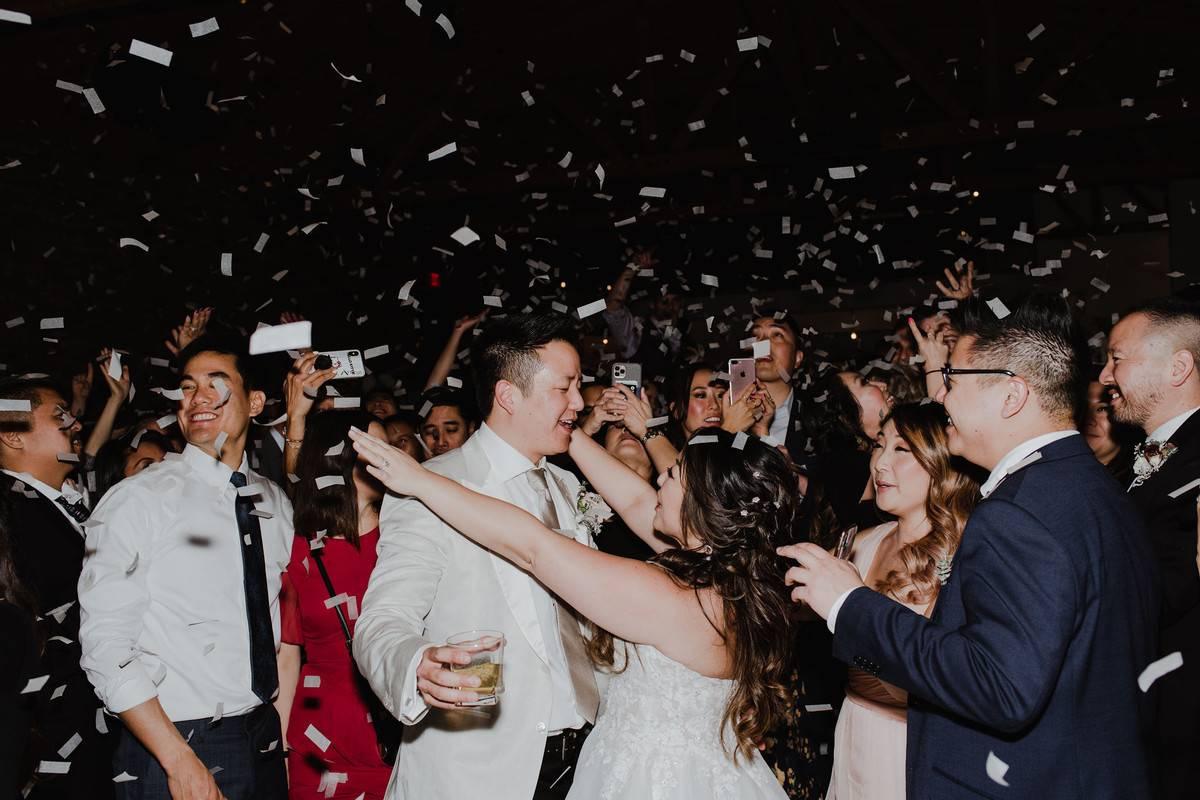 Couples dancing on wedding reception