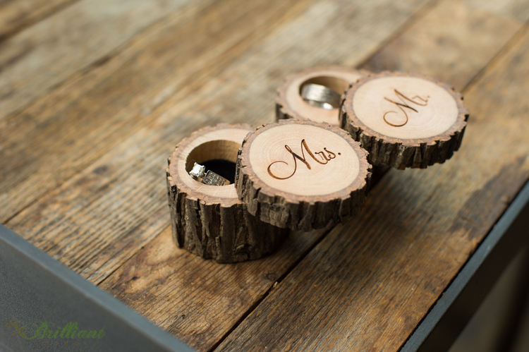 Wooden Log Separate Ring Holders