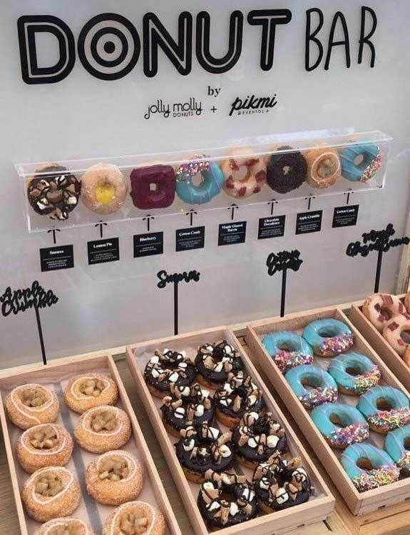 Donut Bar- wedding donut wall ideas