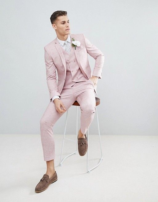 Pink Hues Suit For Groomsmen