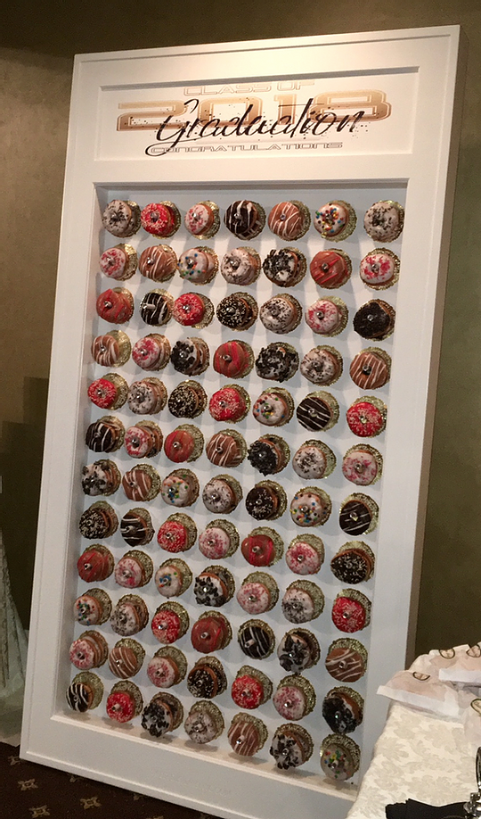 Artistic vibes donut wall for wedding ceremony