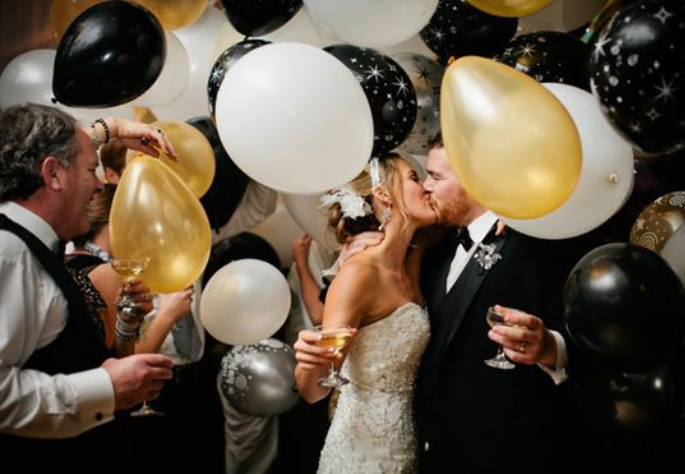  Throw balloons- Not your normal garter toss