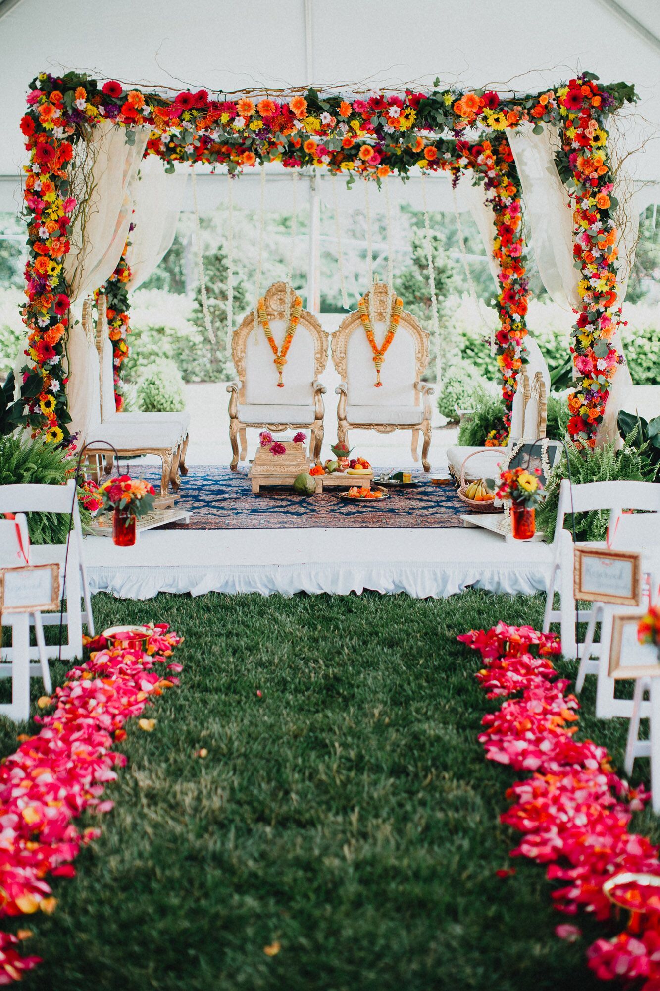 Tangerine Boho Mandap Decor