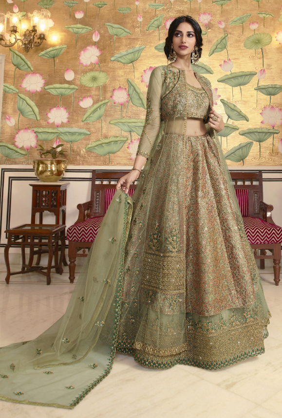 Sage Green- Bridal Lehenga Colors For The Wedding Day