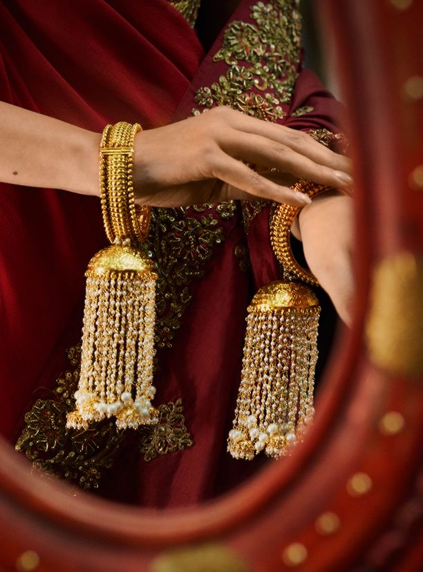 The Classy Bridal Kalire With The Pearls And Jhumkas