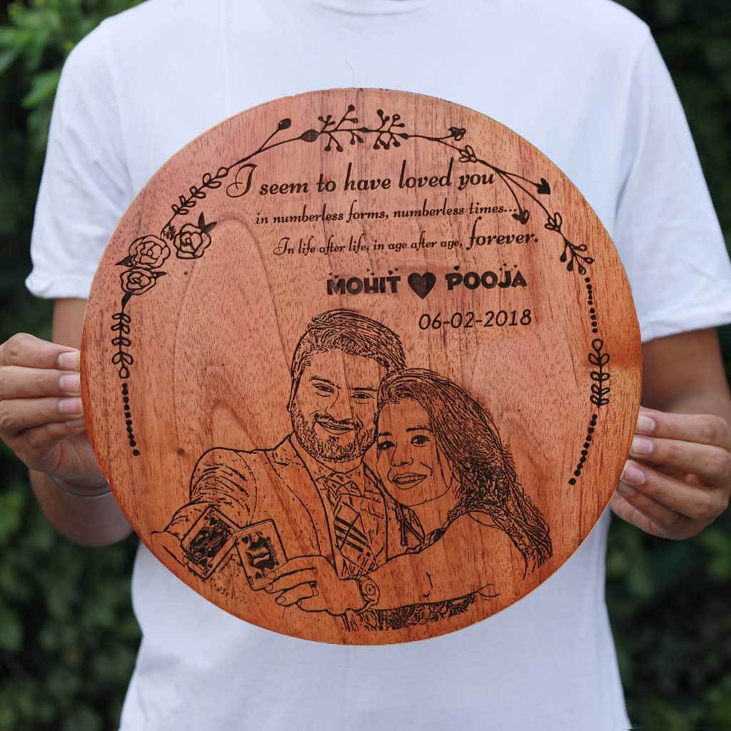 Engraved Intricately Carved into Layered Wooden Art