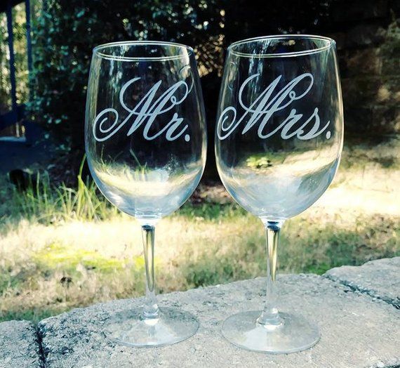 wedding gift ideas for bride and groom - wine glasses