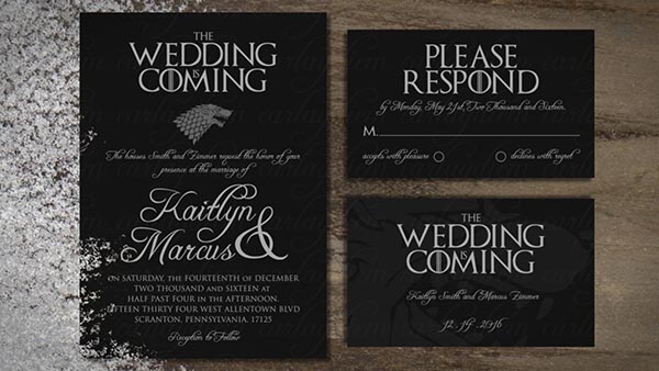 Game of Thrones Themed Wedding - Invitation