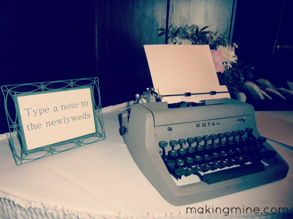 Typewriter wedding guest book