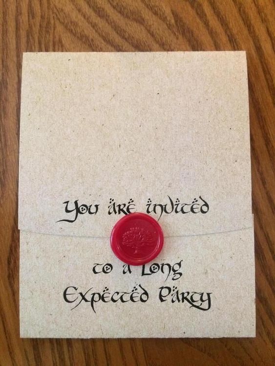 lord of the rings themed invitation