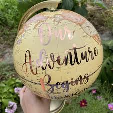 globe wedding guest book