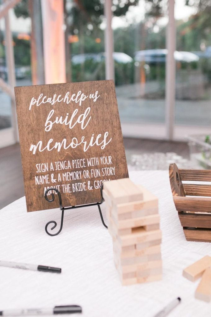 Jenga wedding guest book