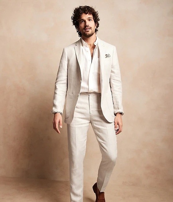 linen suit - beach wedding outfit