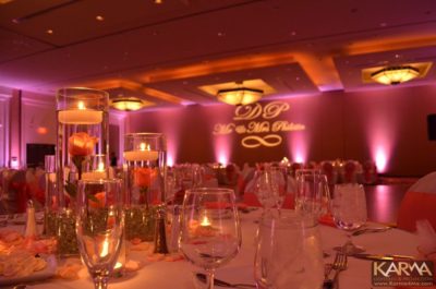 coral lighting - coral themed wedding