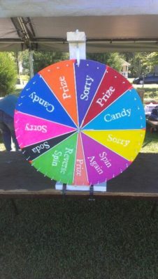 prize wheel - carnival themed corporate party