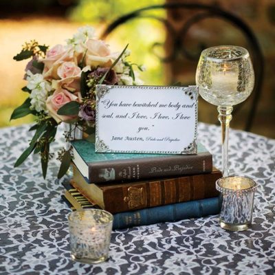 Books - wedding centerpieces