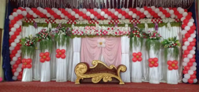 Balloon Arch as Low Budget Wedding Stage Decoration