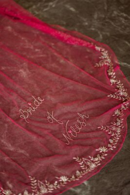 Bridal veil with embroidered initials and meaningful quote for personalized wedding ideas