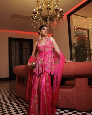 trendy sharara set wedding guest outfit for mehendi function