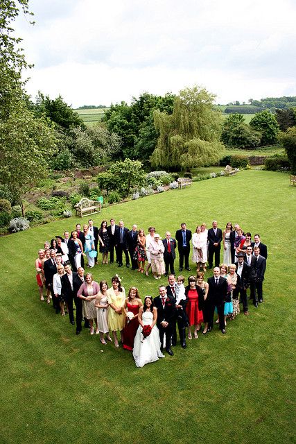 Drone wedding photography_heart shaped group aerial shot