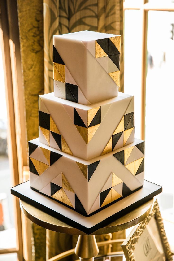 Geometric Silver Cake