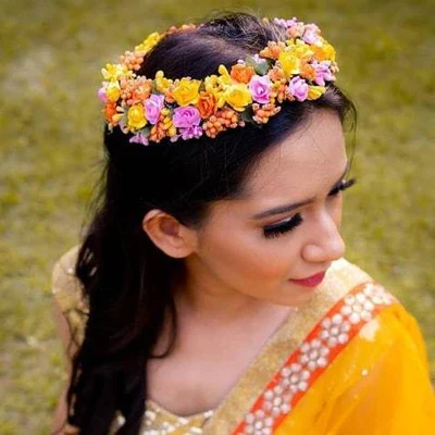 Haldi Flower Jewelry Designs- Flower Crown: