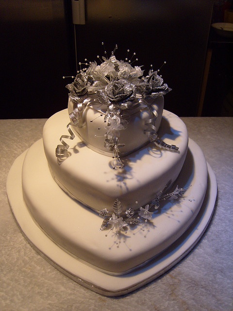 Heart-Shaped Silver Cake