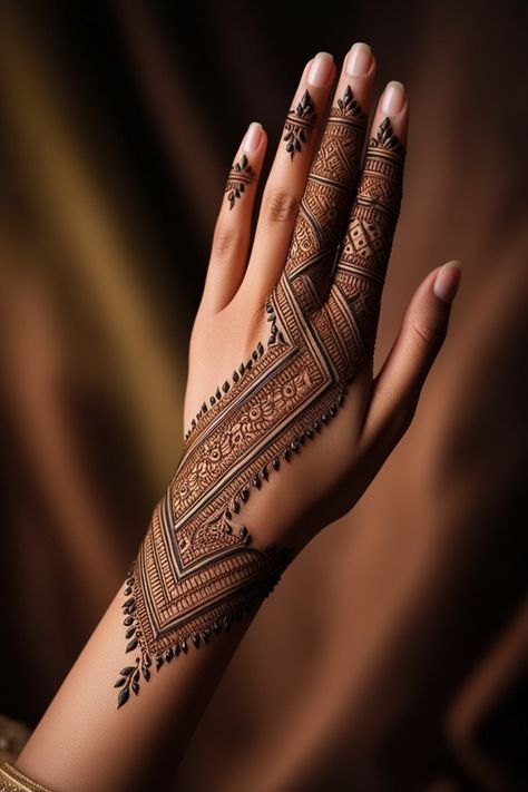 Negative Space Lines mehndi