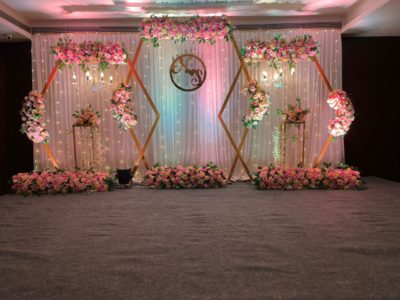 drape - low budget wedding stage decoration