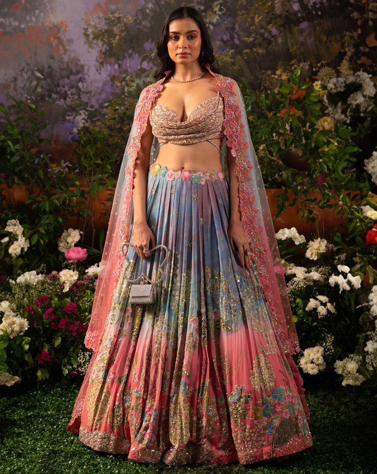 Powder blue and Coral 