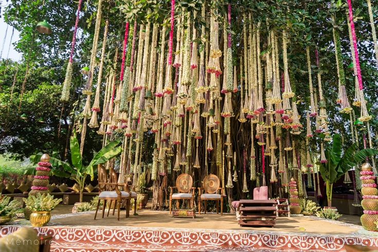Lush Green Simple Wedding Mandap Decoration