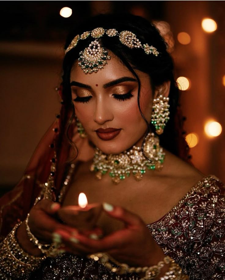 Metallic South Indian Bridal Makeup for Dusky Skin