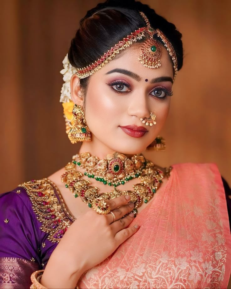 Monochromatic Bridal Makeup South Indian Wedding