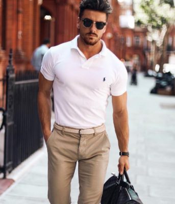 polo shirt with chinos - casual spring oufits