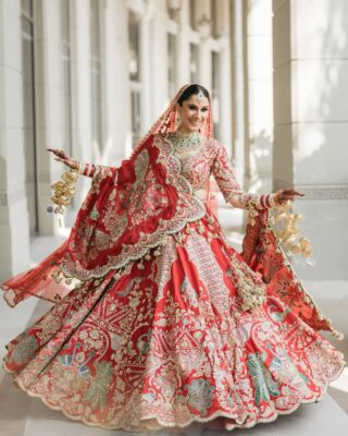 celebrity bridal look Nidhi Kumar Rimple Harpreet bridal lehenga