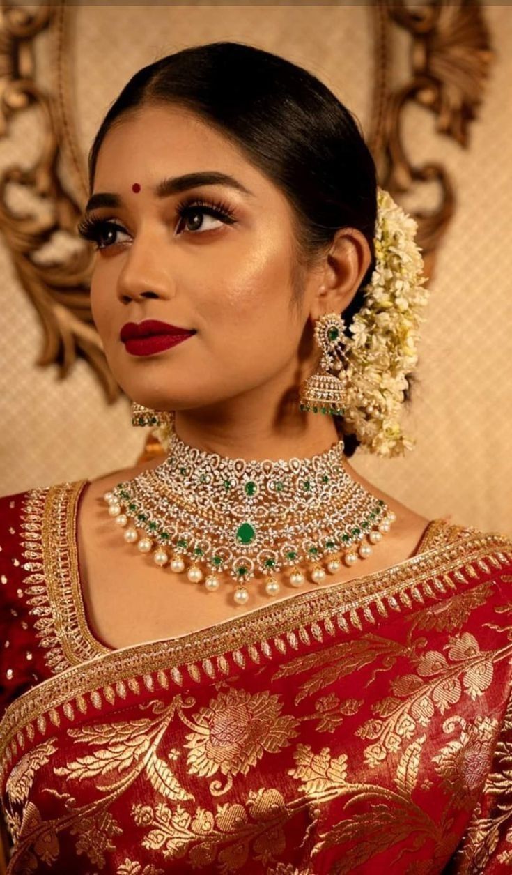 Red Simple Bridal Makeup South Indian