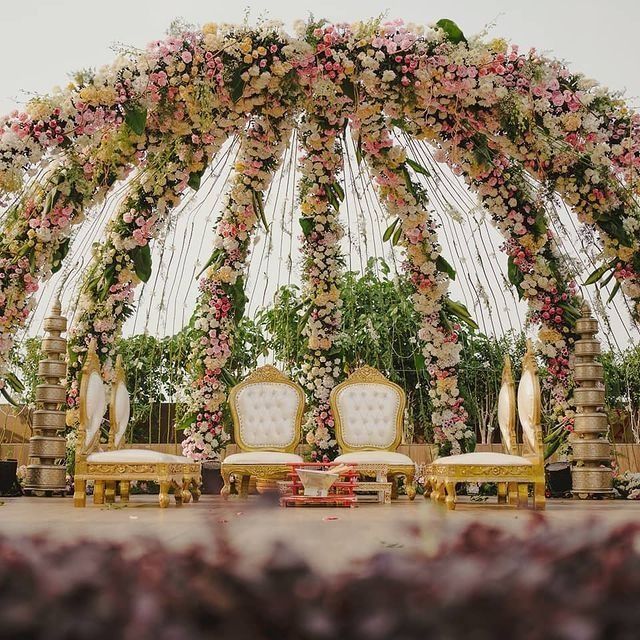 Rustic and Boho Style Wedding Mandap Decoration