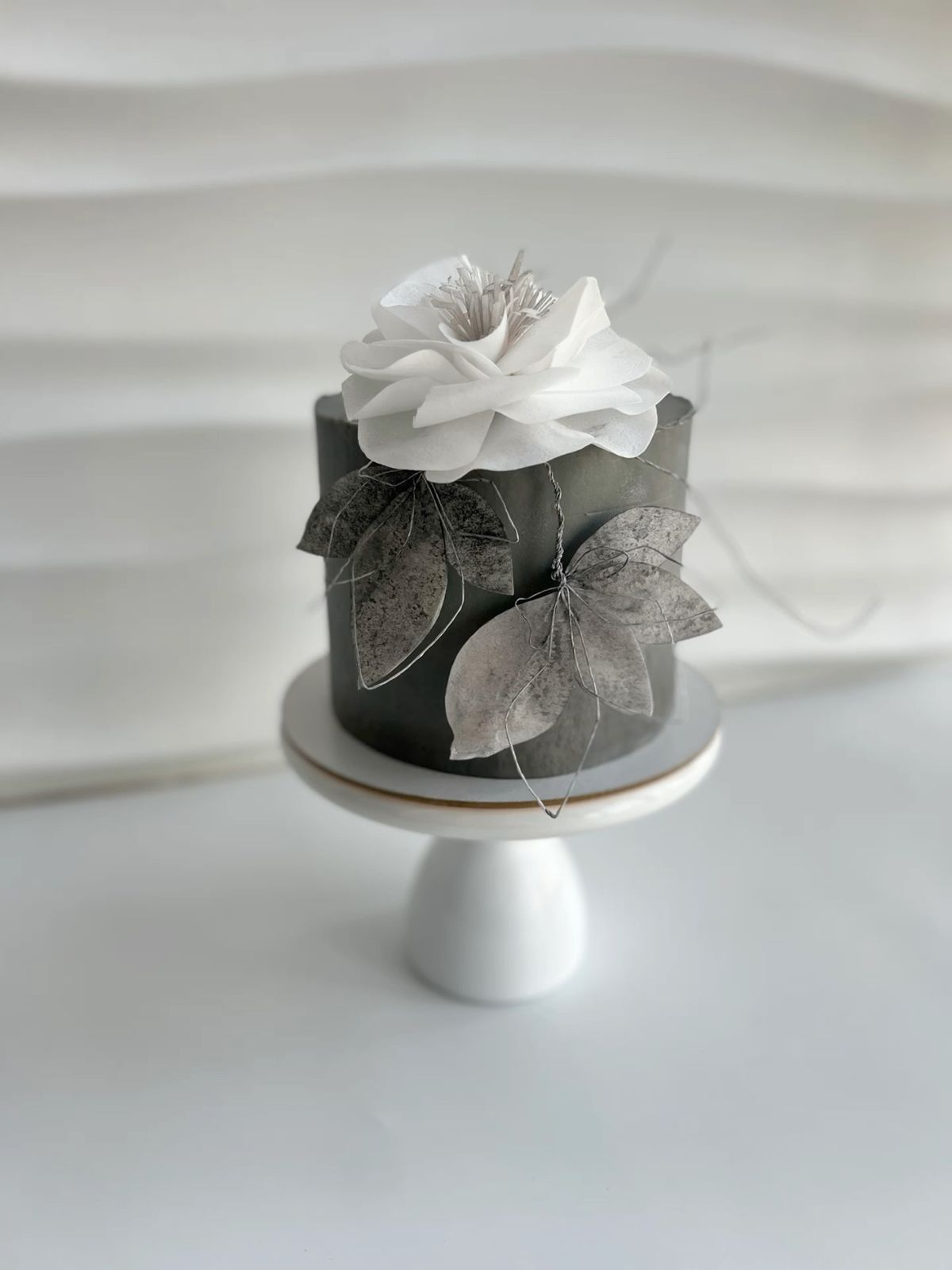 Silver Monogram Cake