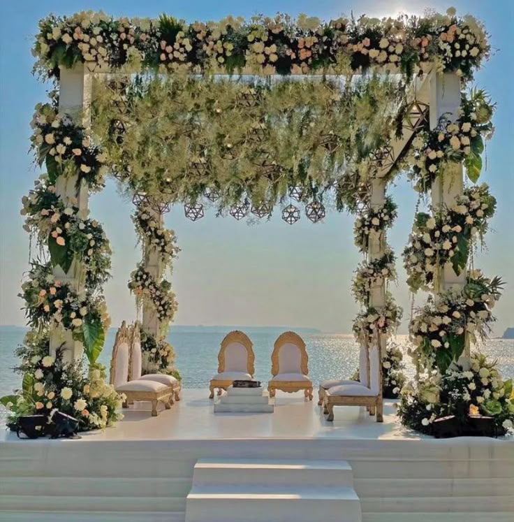 Simple Wedding Mandap Decoration for a Beach Wedding