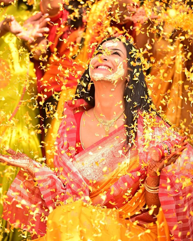 The ‘Getting Covered in Haldi’ Pose