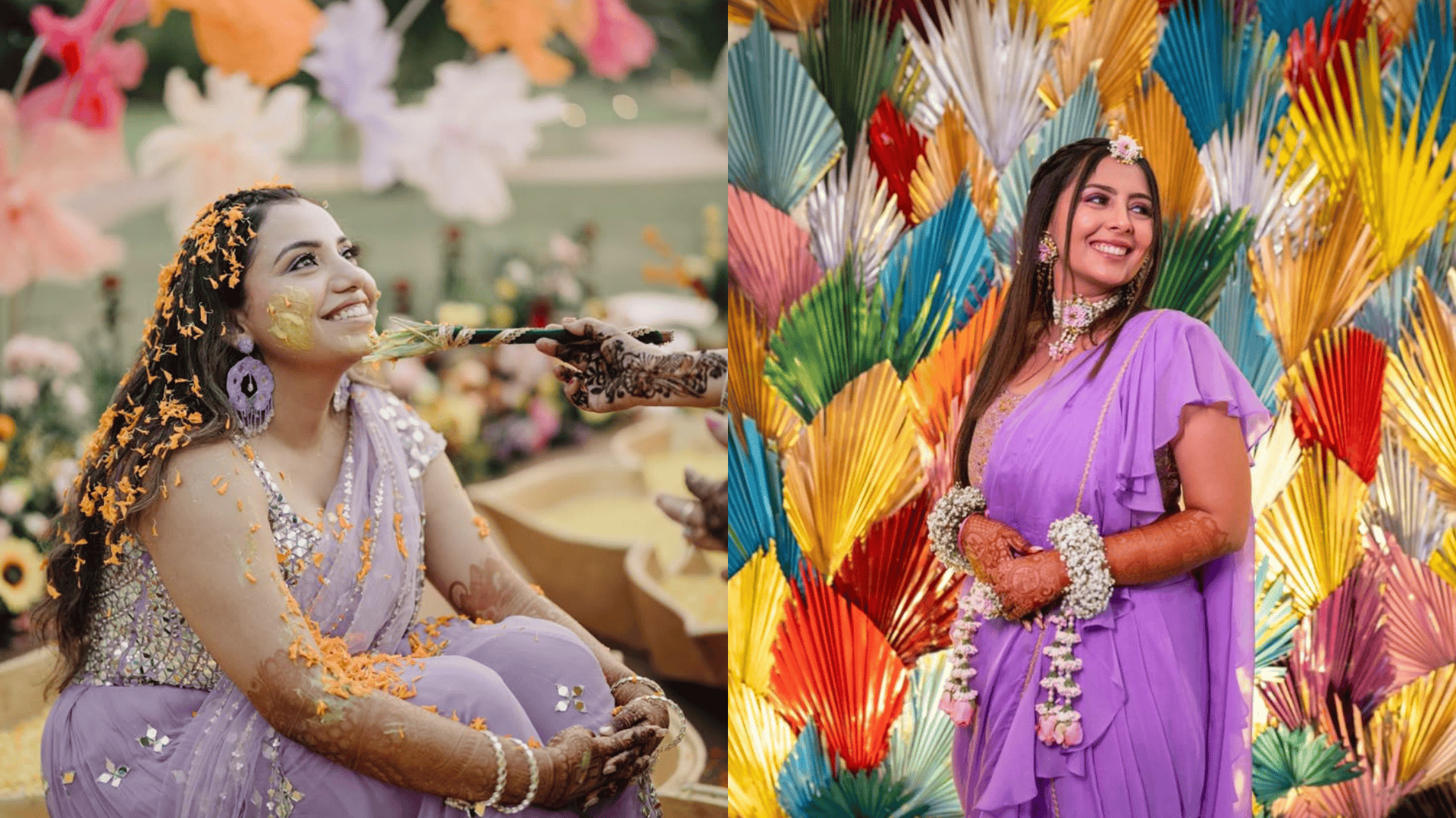 Lavender haldi theme_bridal photography