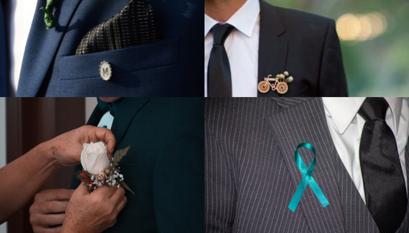 Lapel pins for groom