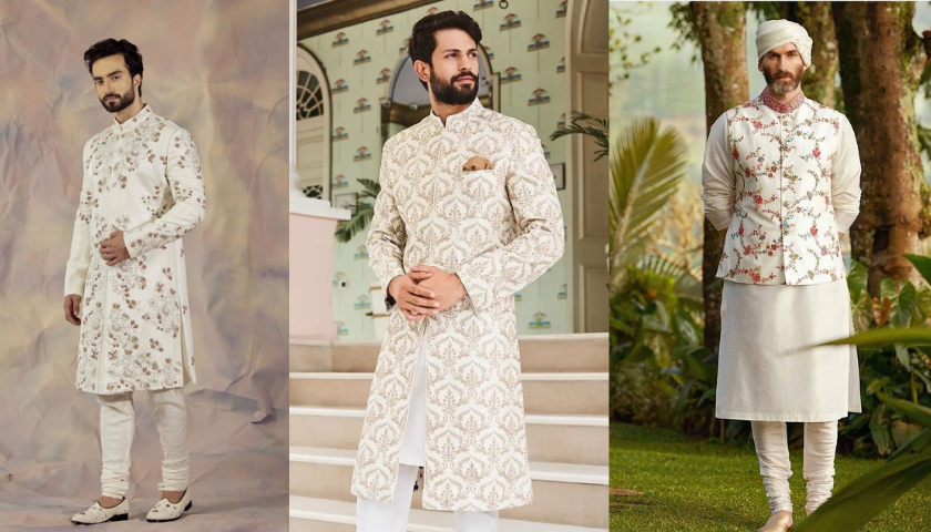 White Sherwani for Groom