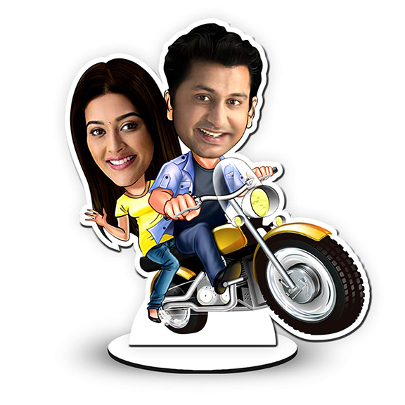 Valentine's day gift - bike ride caricature