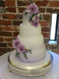 lilac themed wedding cake