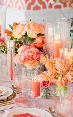 Coral centerpieces - Coral Themed Wedding